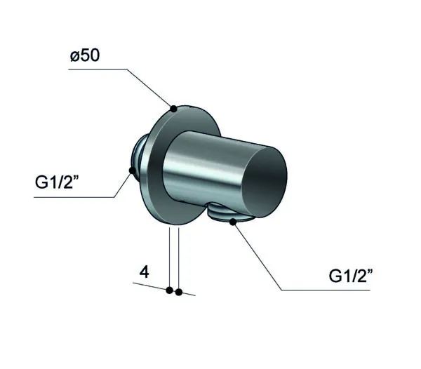 Edelstahl-Wandhalter PS03 - immagine 3
